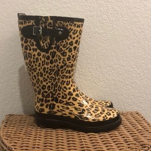 Leopard Rain Boots